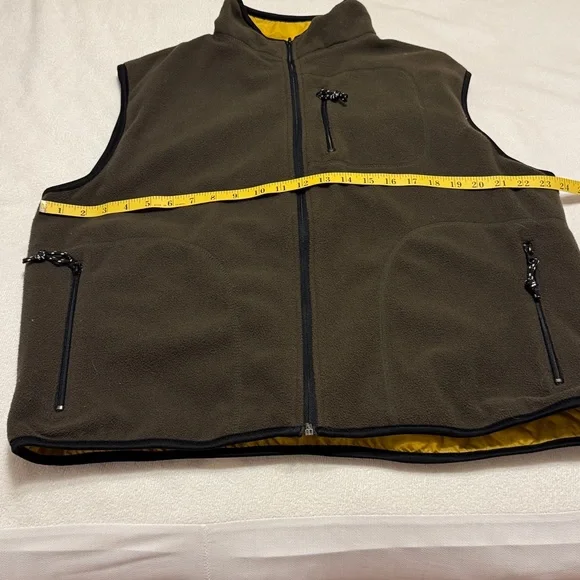 Free Country Reversible Vest Olive Green Fleece - Picture 6 of 7